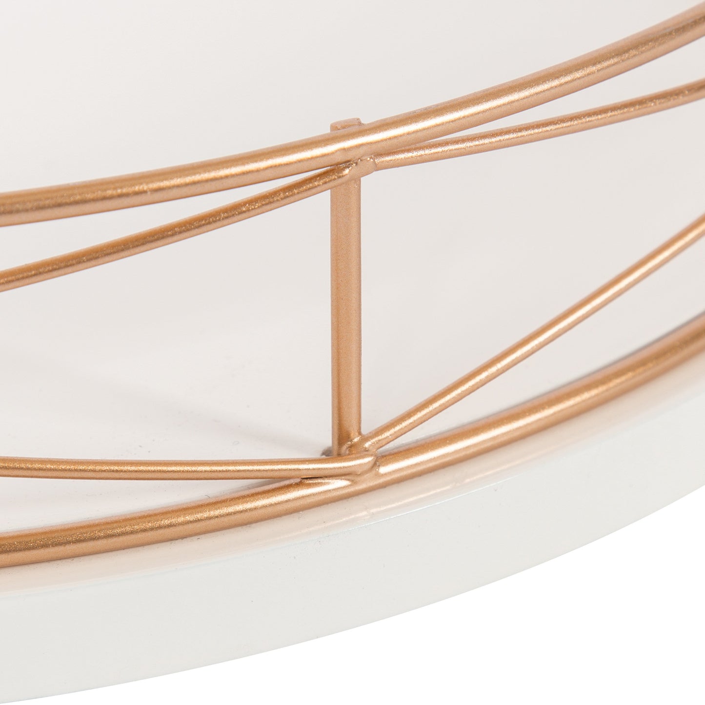 Mendel Round Tray with Decorative Metal Rim