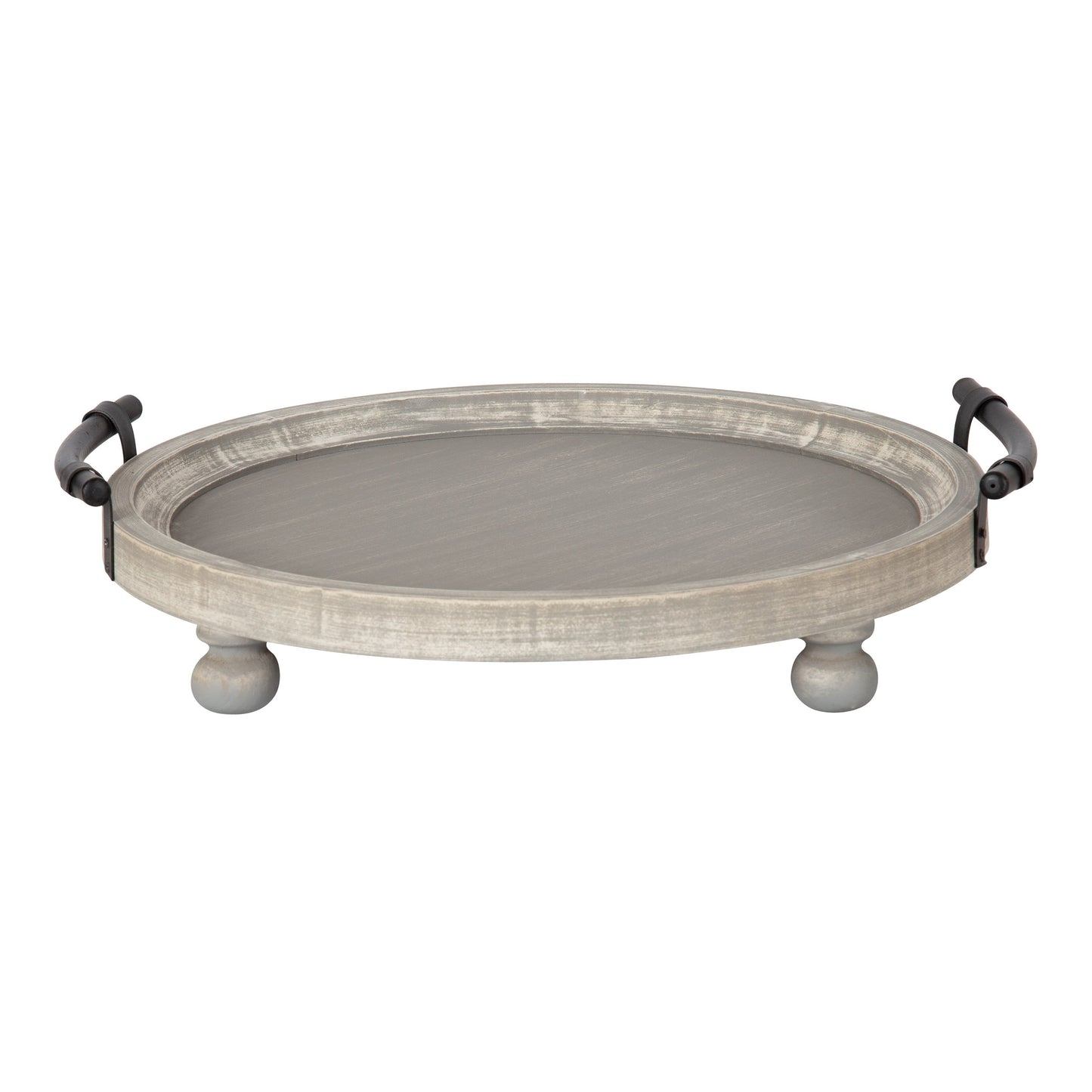 Bruillet Round Wooden Footed Tray