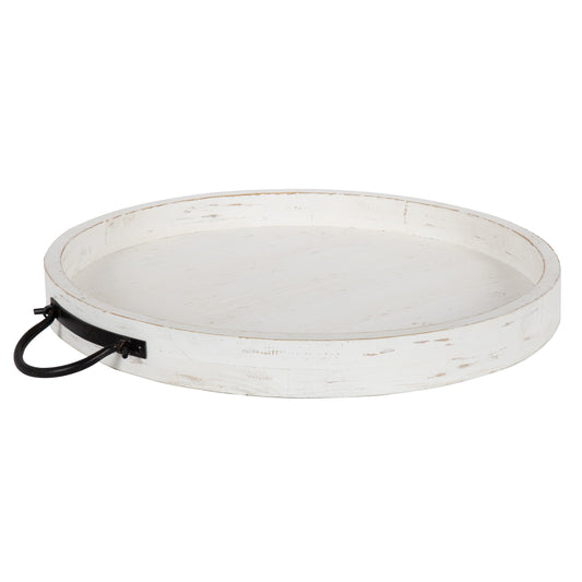 Marmora Wood and Metal Round Tray