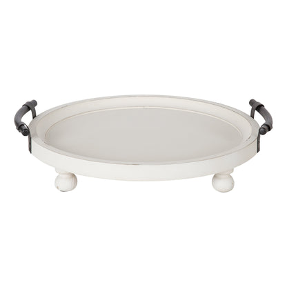 Bruillet Round Wooden Footed Tray