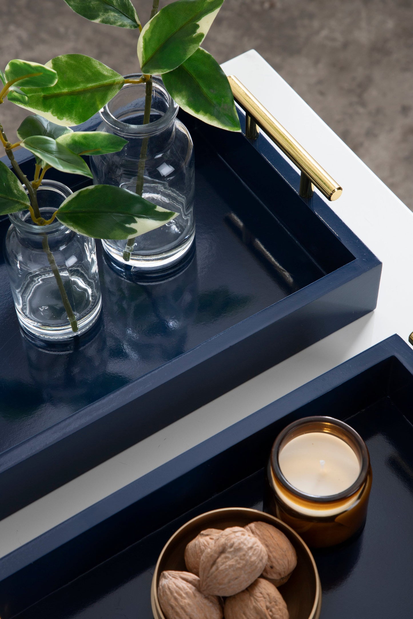 Lipton Rectangle Wood Tray Set