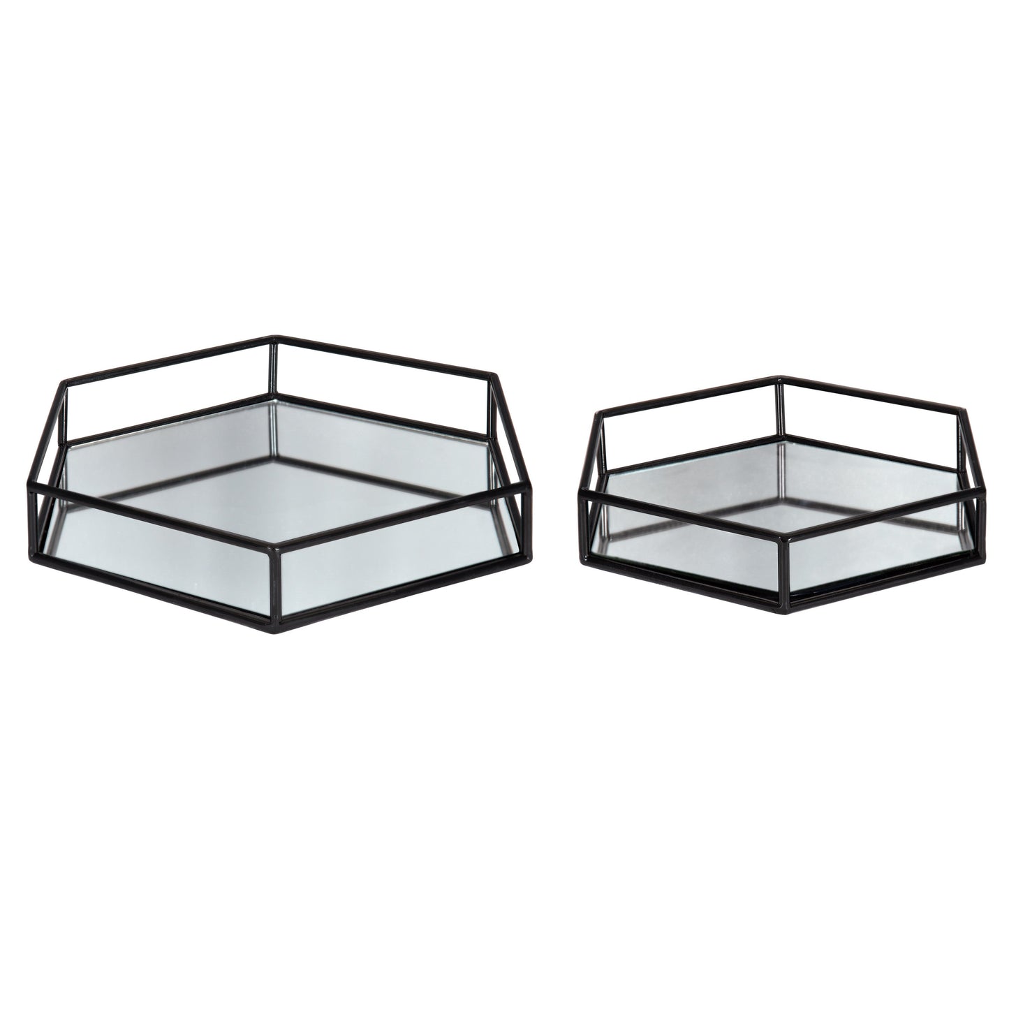 Felicia Nesting Metal Mirrored Decorative Trays