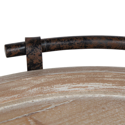 Bruillet Round Wooden Footed Tray