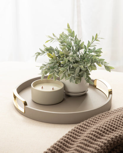 Valeska Round Tray with Handles