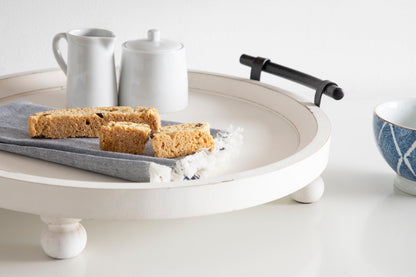 Bruillet Round Wooden Footed Tray