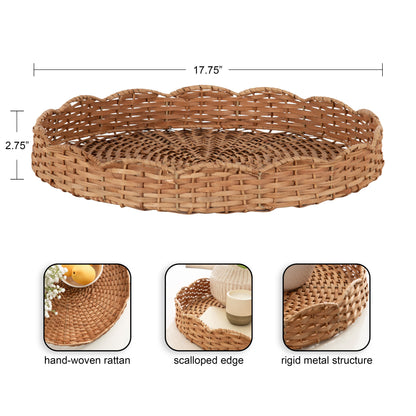 Wavley Rattan Round Tray