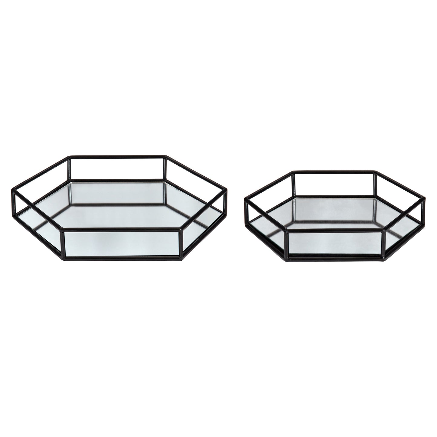 Felicia Nesting Metal Mirrored Decorative Trays