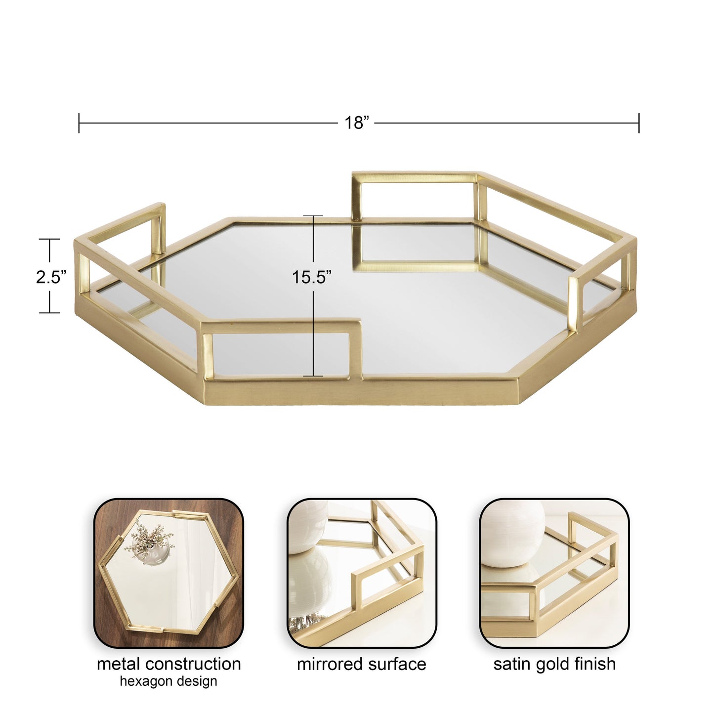 Gohana Hexagon Metal Tray