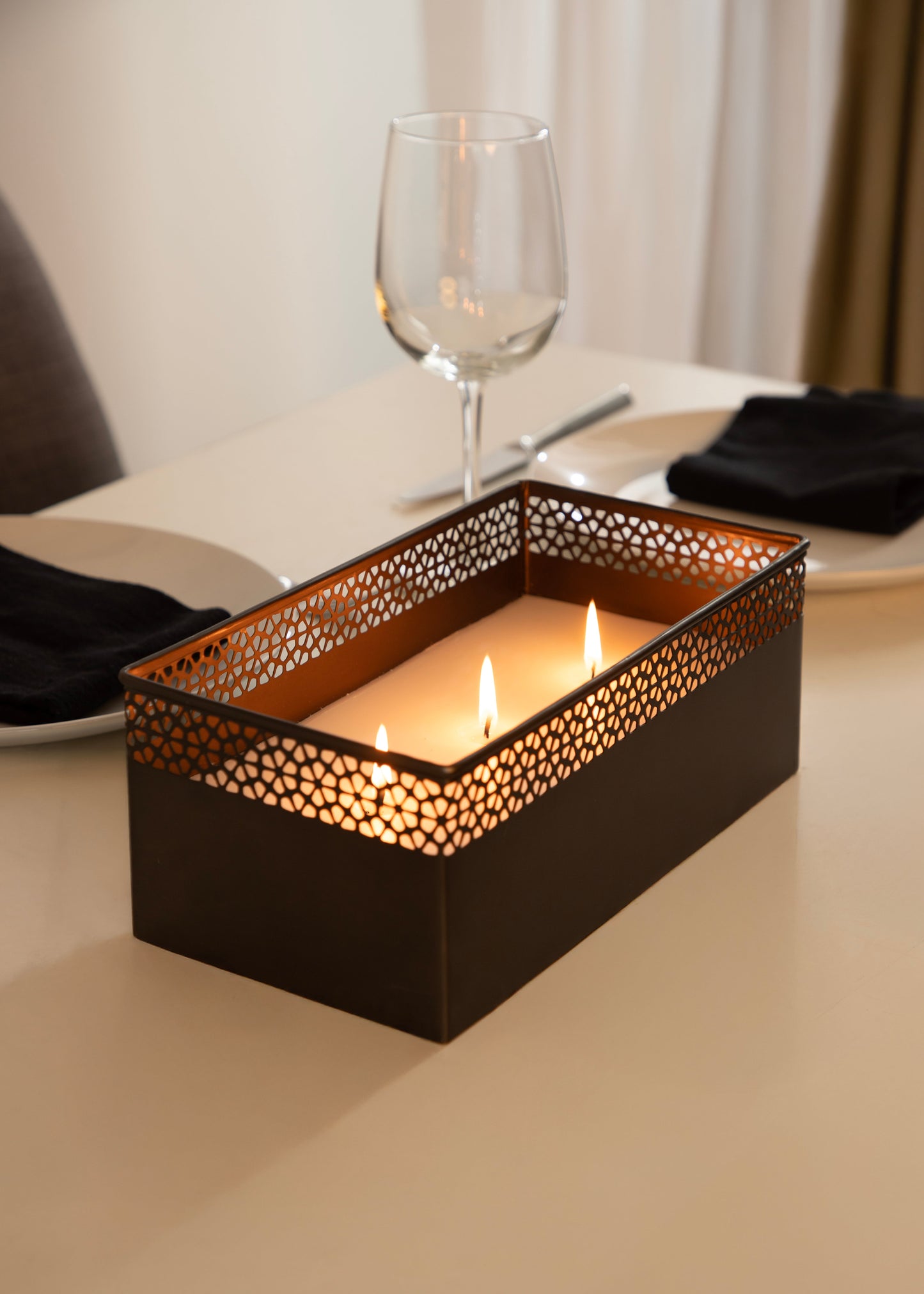 Pearce Rectangle Metal Wax Candle