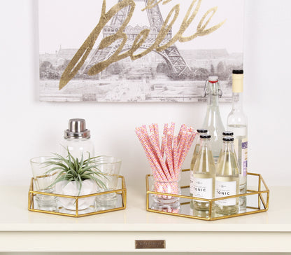 Felicia Nesting Metal Mirrored Decorative Trays