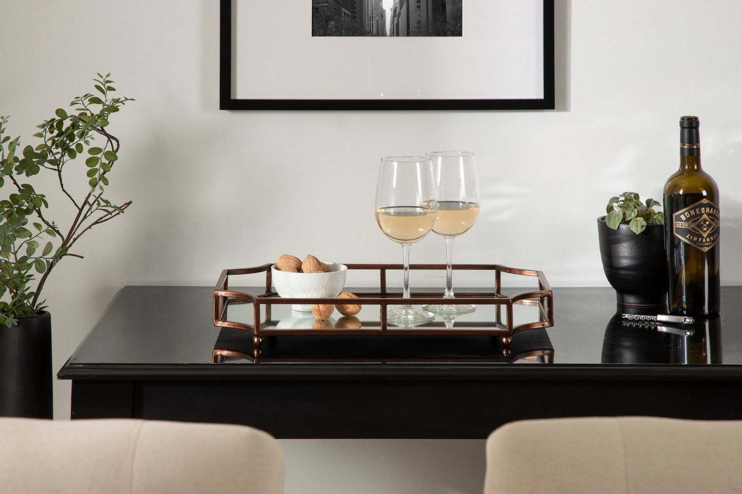 Ciel Metal Mirrored Scalloped Decorative Tray