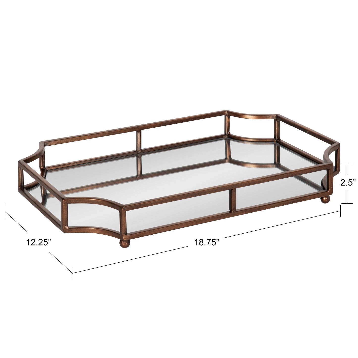 Ciel Metal Mirrored Scalloped Decorative Tray