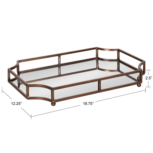 Ciel Metal Mirrored Scalloped Decorative Tray