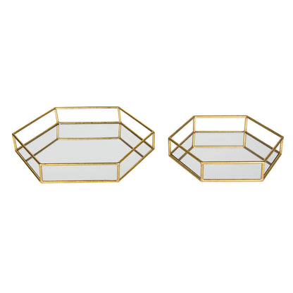 Felicia Nesting Metal Mirrored Decorative Trays