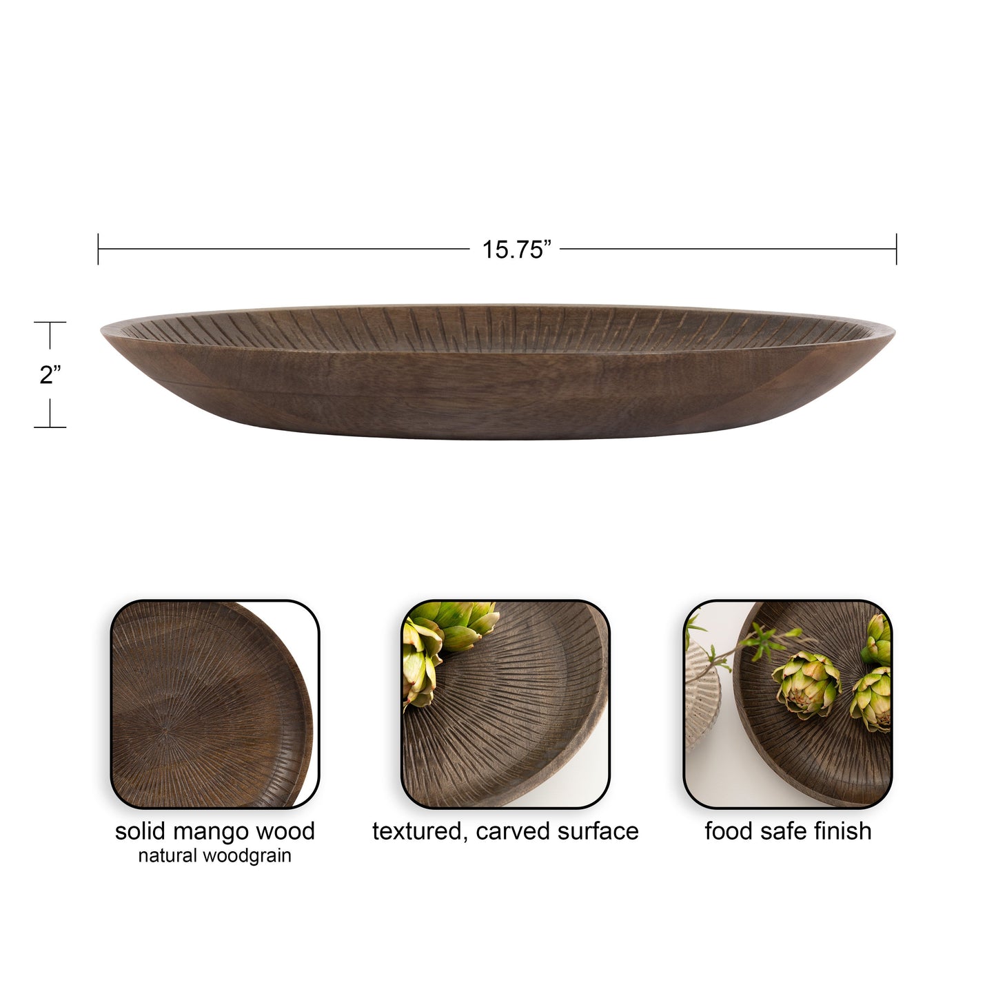 Zandros Round Carved Tray