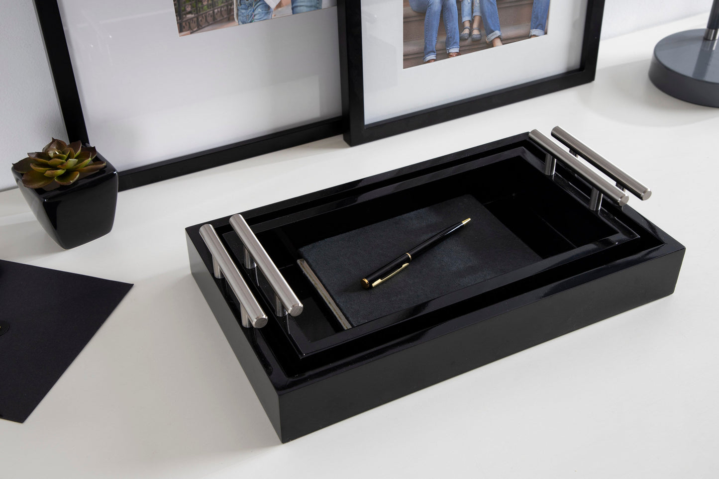 Lipton Rectangle Wood Tray Set