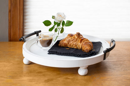 Bruillet Round Wooden Footed Tray