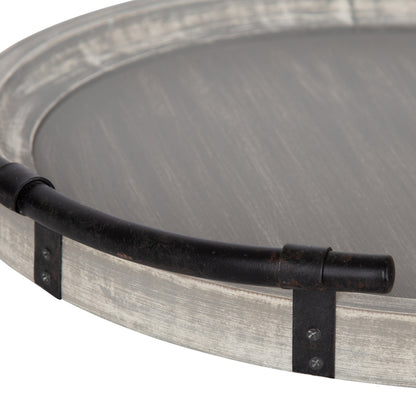 Bruillet Round Wooden Footed Tray