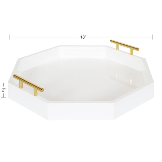 Lipton Octagon Decorative Tray with Metal Handles