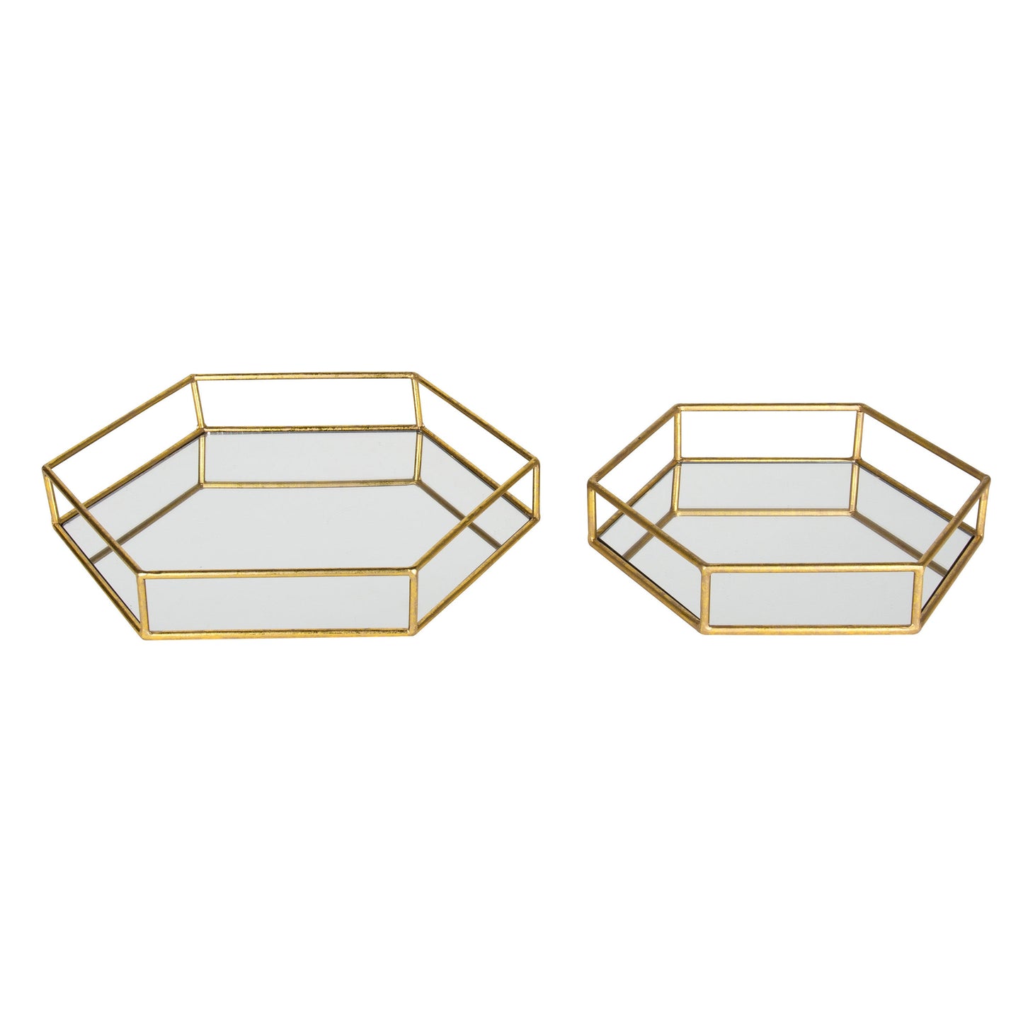 Felicia Nesting Metal Mirrored Decorative Trays