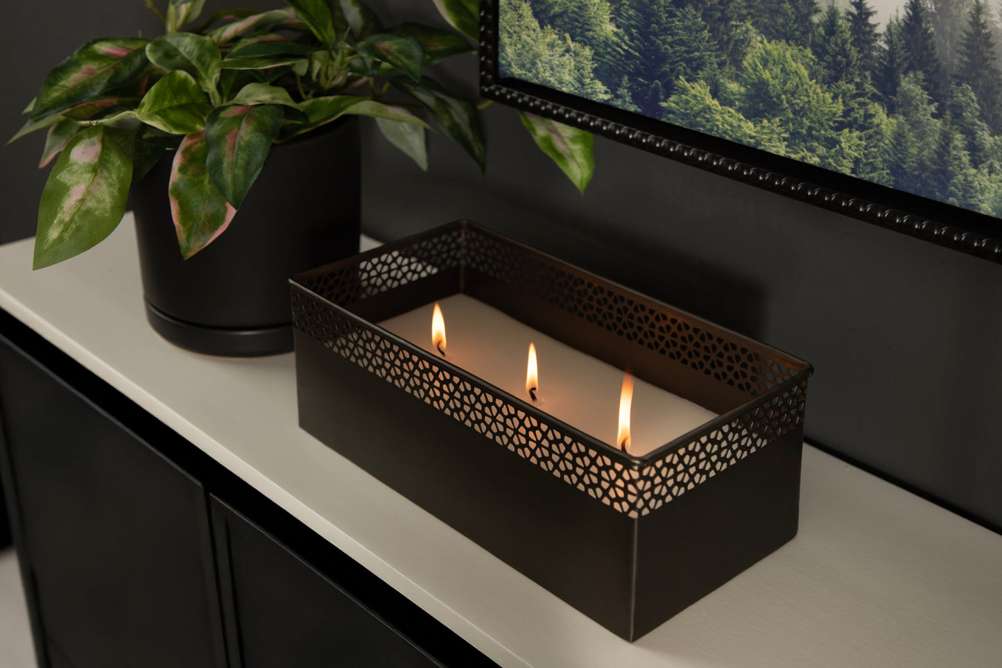 Pearce Rectangle Metal Wax Candle