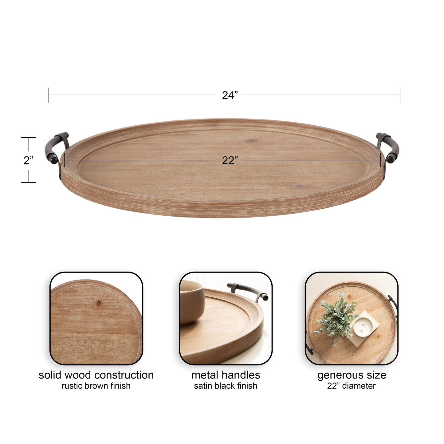 Bruillet Wood Ottoman Tray
