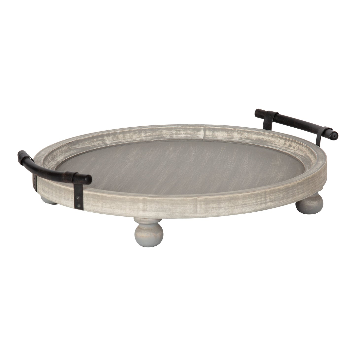 Bruillet Round Wooden Footed Tray