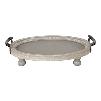 Bruillet Round Wooden Footed Tray