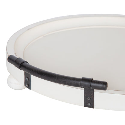 Bruillet Round Wooden Footed Tray