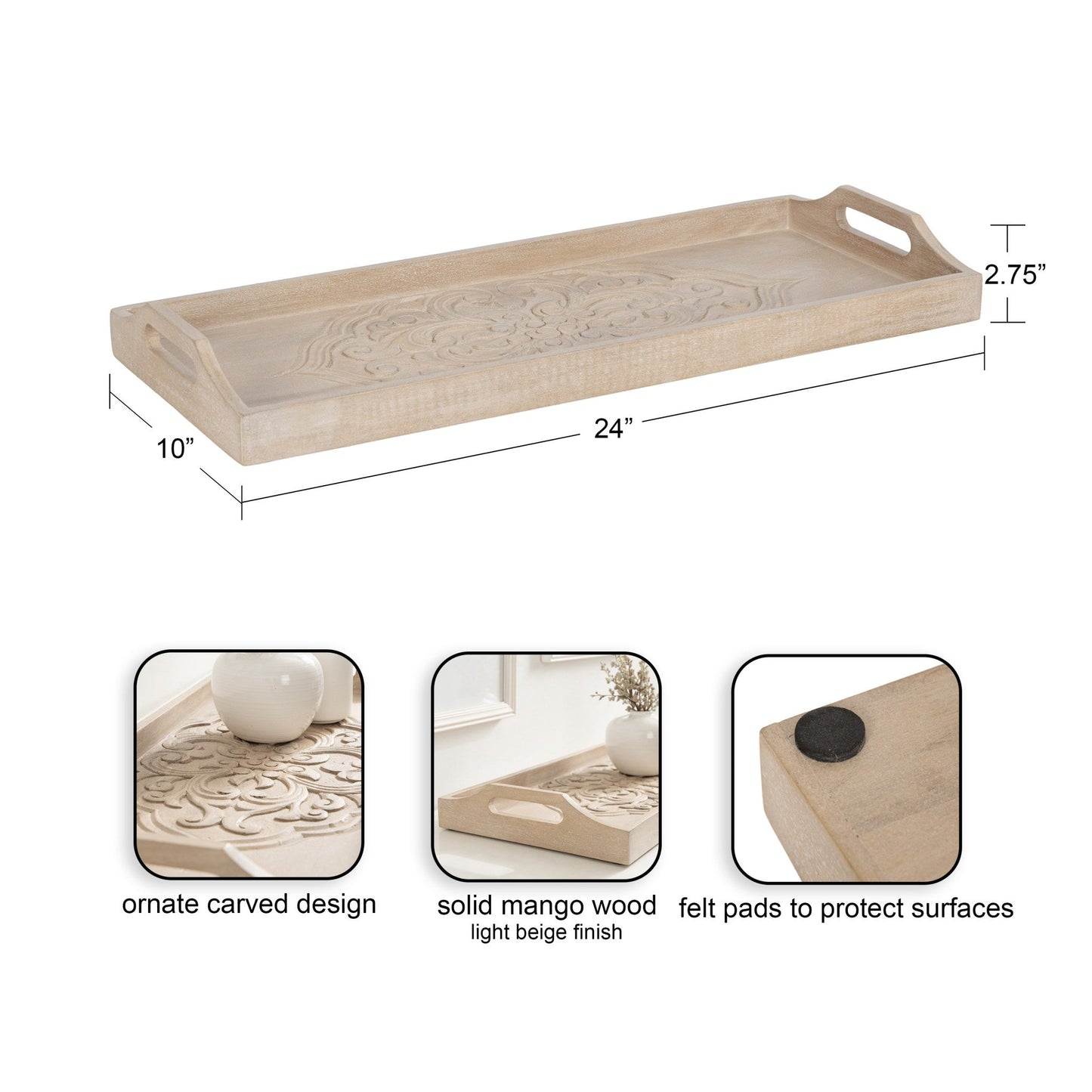 Adhira Carved Decorative Tray