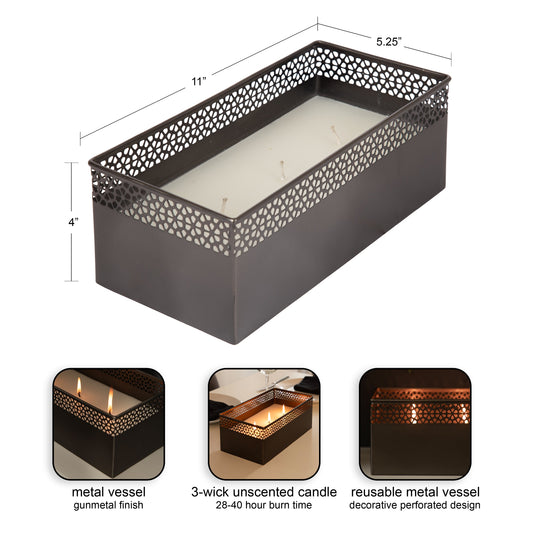 Pearce Rectangle Metal Wax Candle