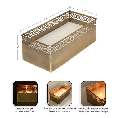 Pearce Rectangle Metal Wax Candle
